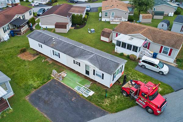 mobile home from ariel view